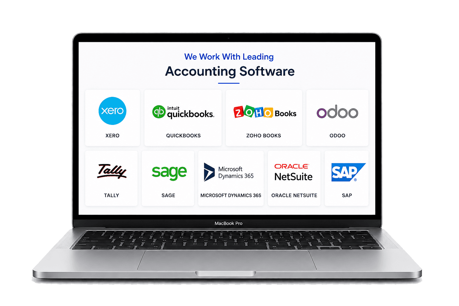 Accounting software displayed on laptop